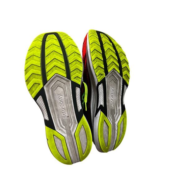 EUC Mens Saucony PWRRUN Axon Visi Pro running shoes size 10 colorful bright - Picture 7 of 8